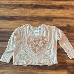 Pink Heart Knit Sweater